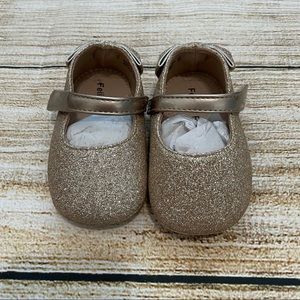 Felix and Flora Gold Glitter Shoes